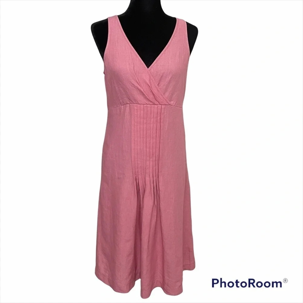 Nwt Eileen Fisher Linen Pleated Midi Dress Size S